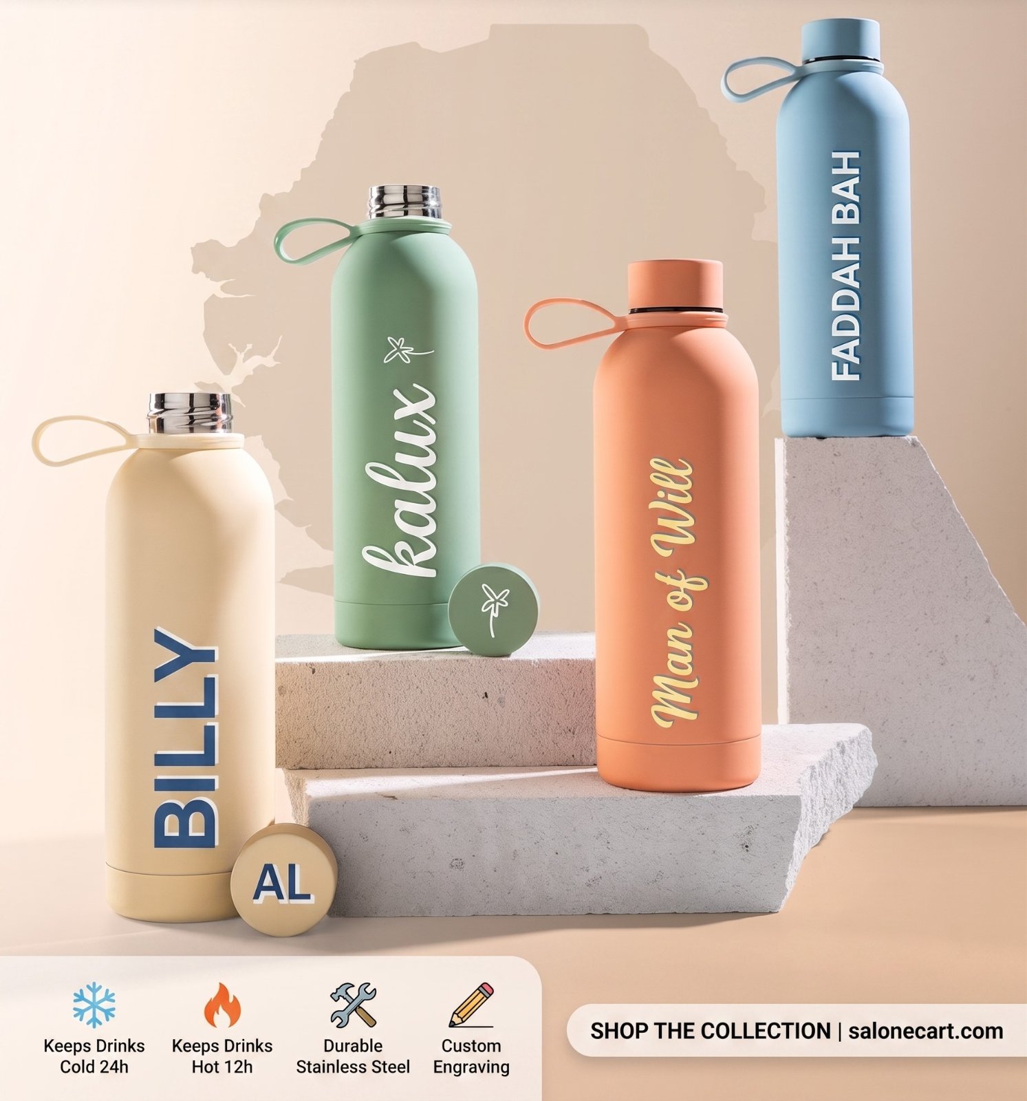 Premium Personalized Insulated Water Bottles